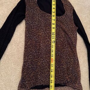 Weston Wear Animal Print Top with Dark Sleeves M